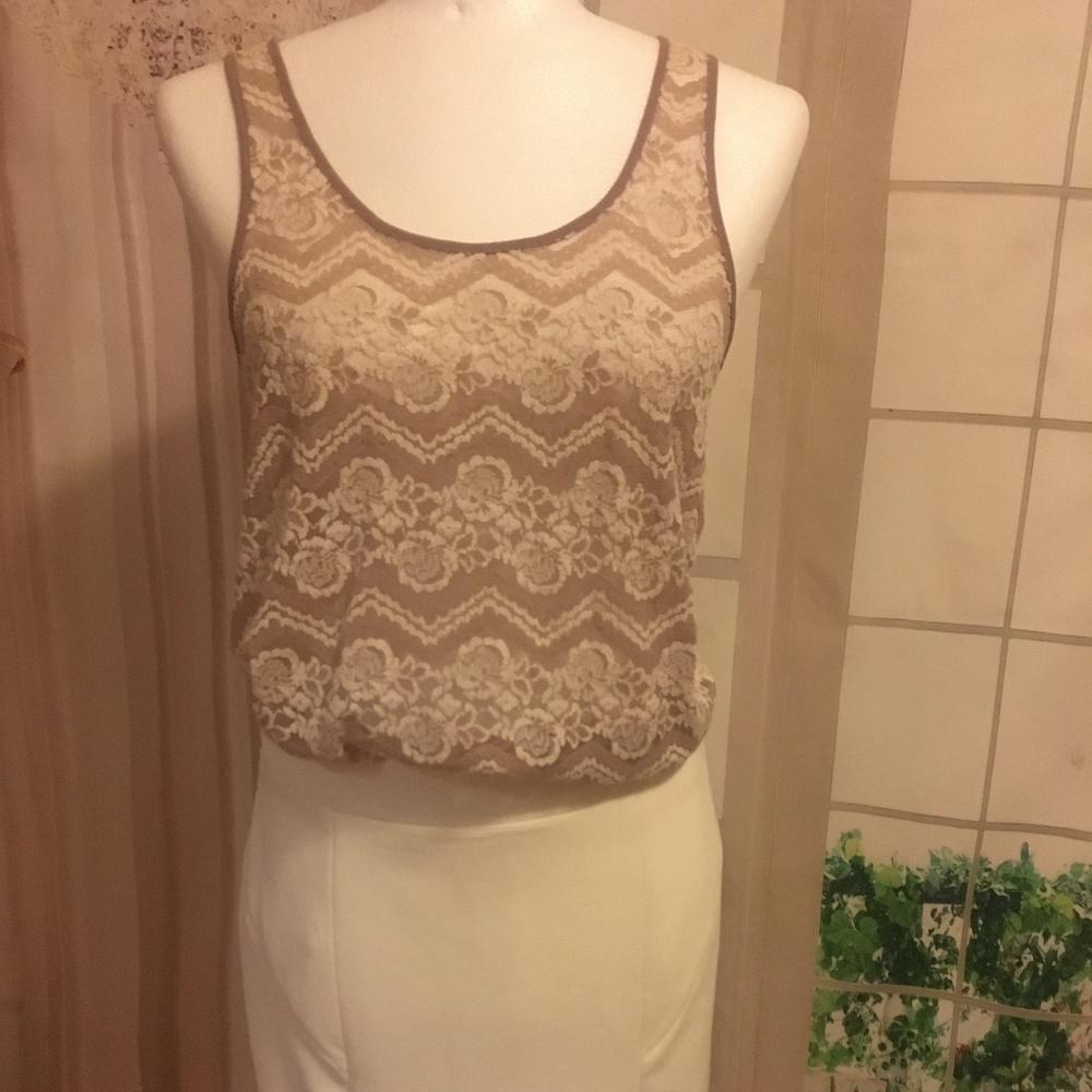 Small Cream/Tan Tank Top